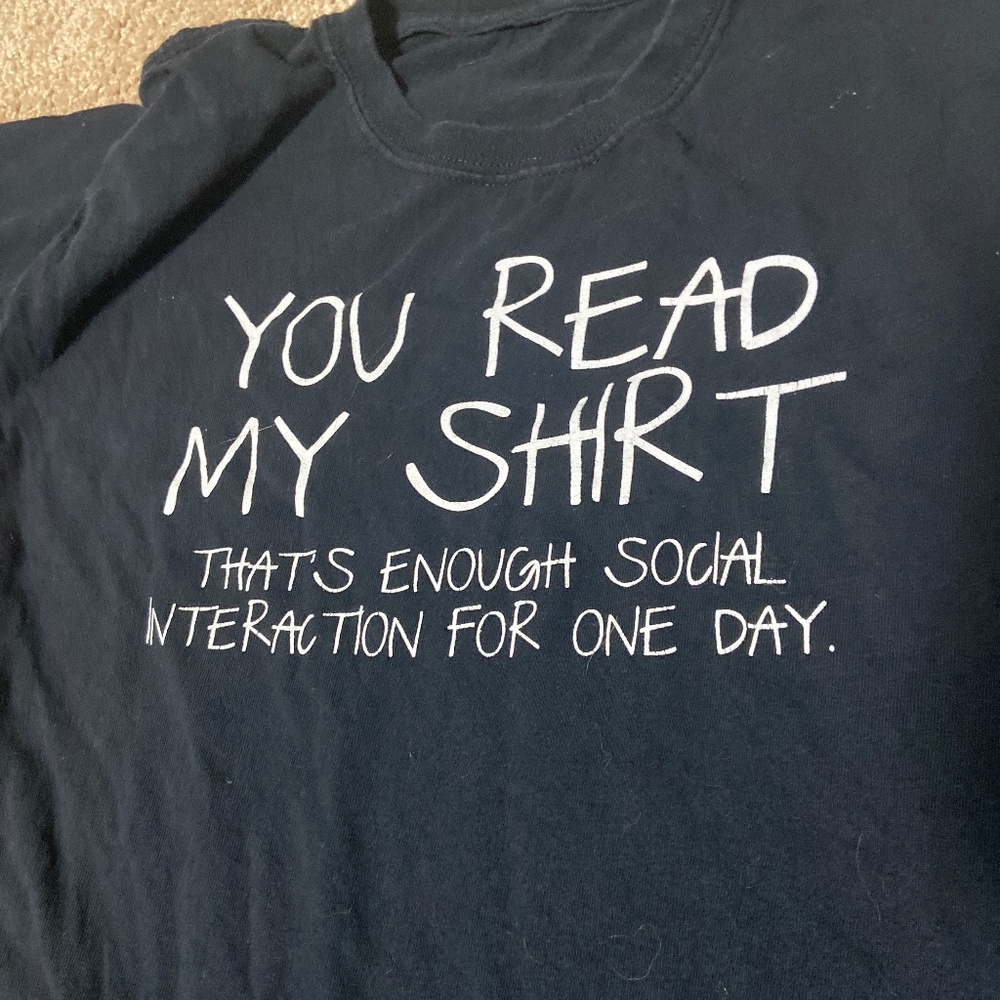 Funny silly meme tee shirt antisocial emo black goth